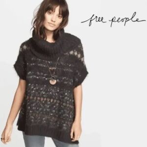 Free People Snow Bunny Cowl-Neck Fair-Isle Sweater Size Small Boho Cottagecore